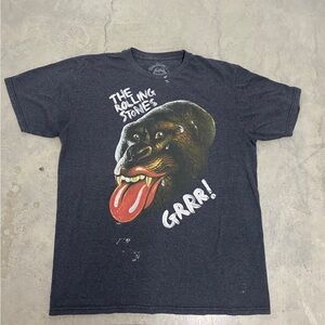 The Rolling Stones Charcoal Tee with Iconic Logo